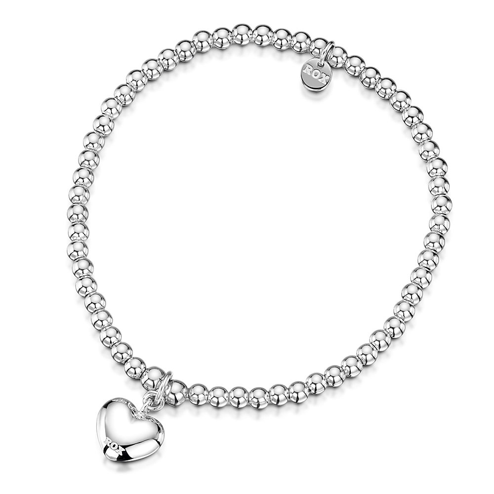 ROX Silver Mini Heart Charm Bracelet