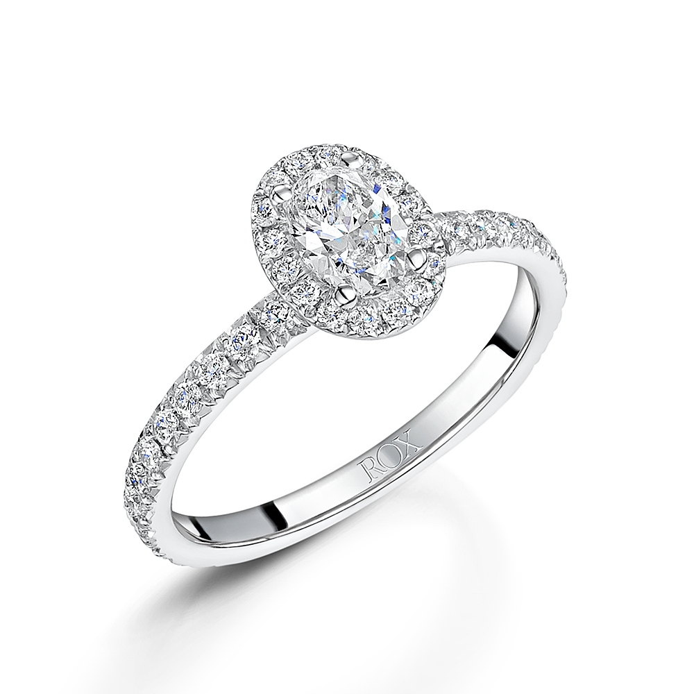 Halo Oval Diamond Ring 1.00cts