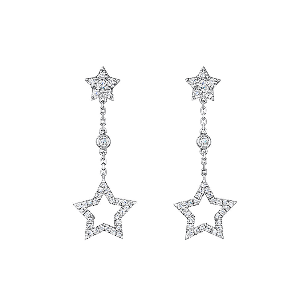 ROX Diamond Star Drop Earrings 0.68cts