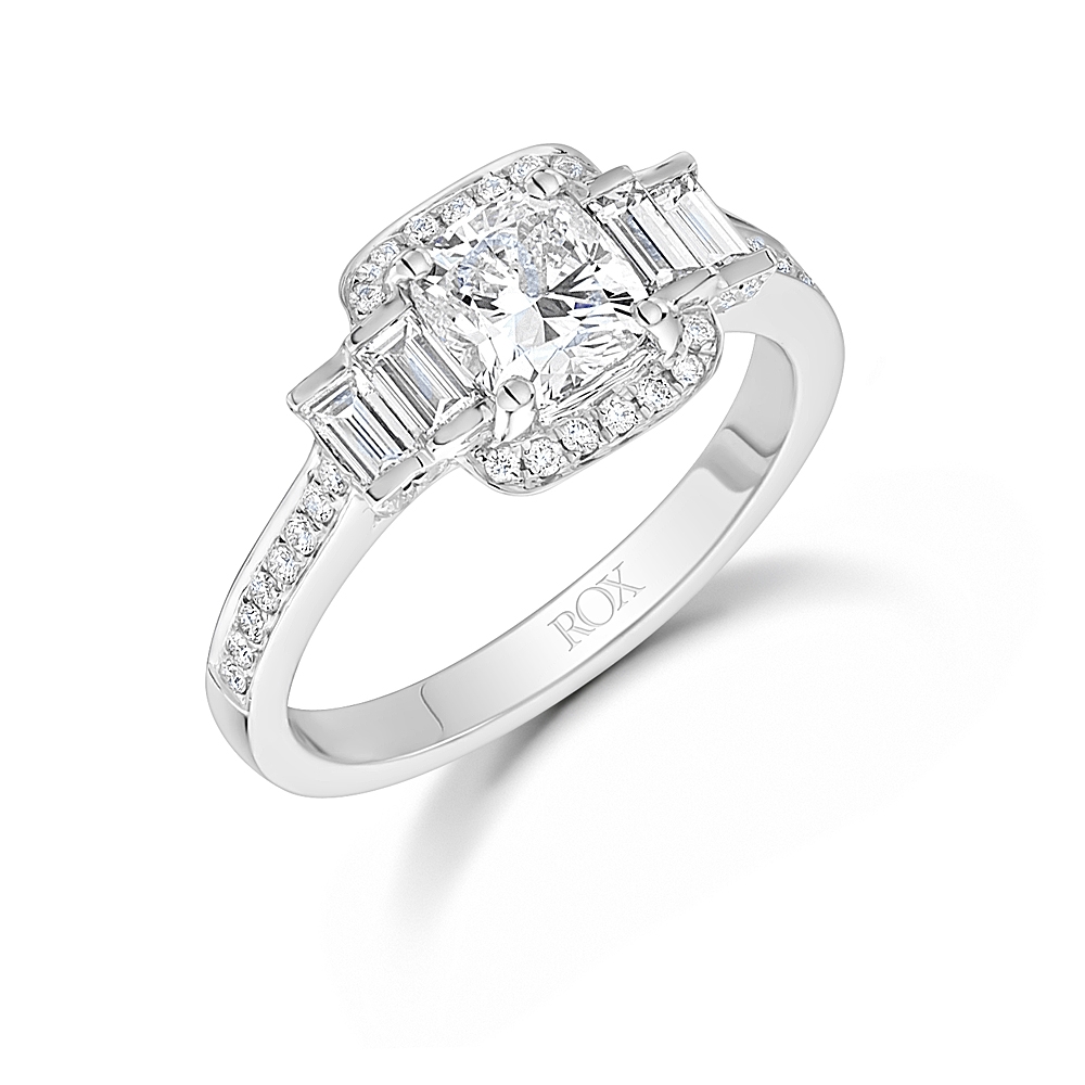 Cushion Diamond Halo Ring 1.75cts