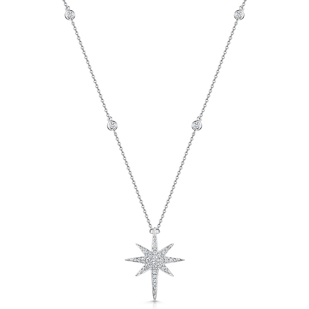 Diamond Star Pendant & Chain 0.51cts