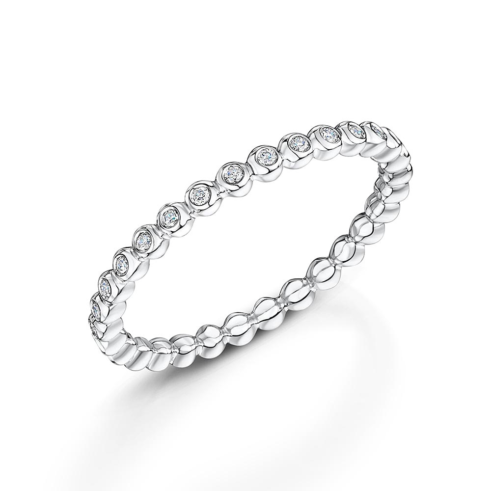 Rubover Diamond Stacking Ring 0.13cts
