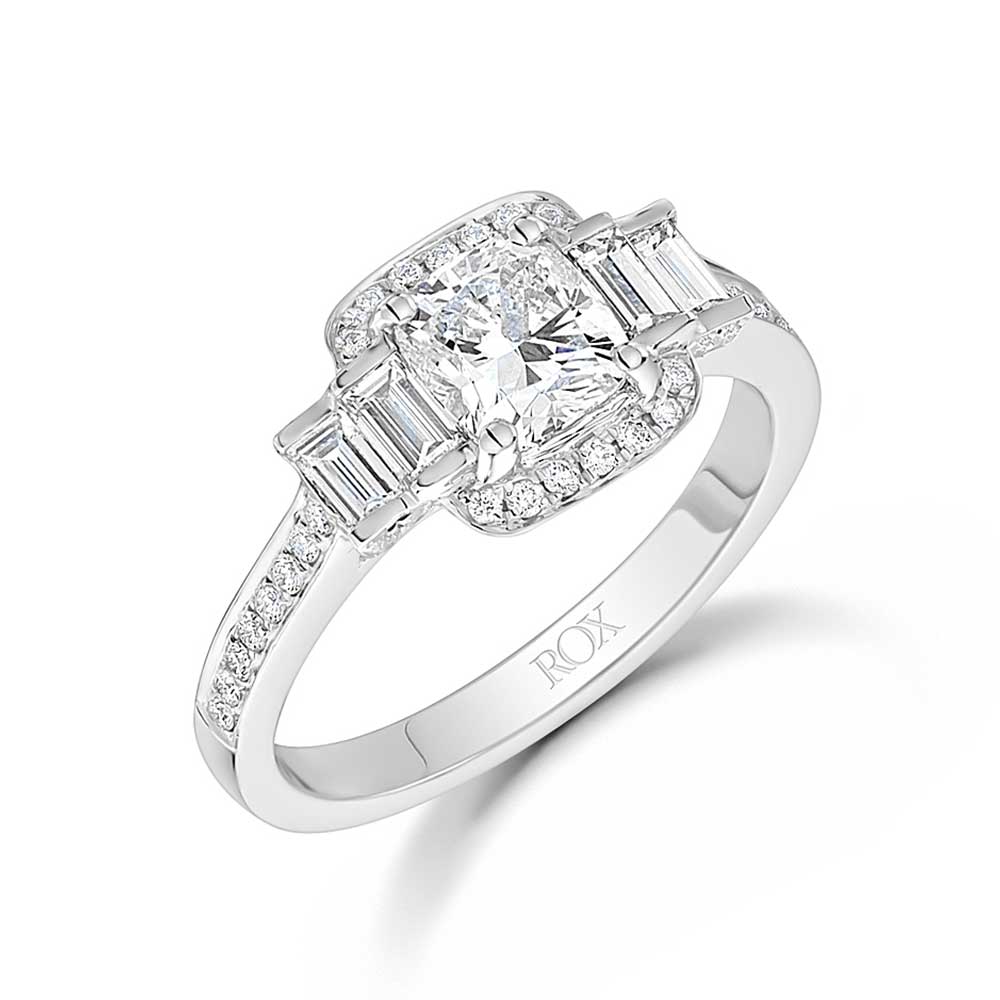 ROX Cushion Diamond Halo Ring 1.75cts