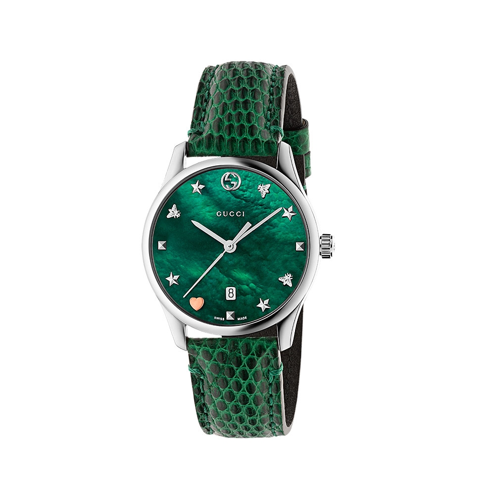 Gucci G-Timeless Green Leather Watch