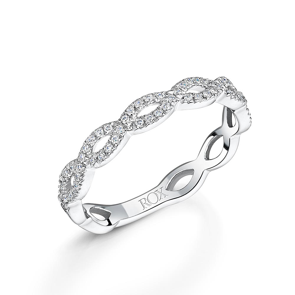 ROX White Gold Brilliant Stacking Ring 0.15ct