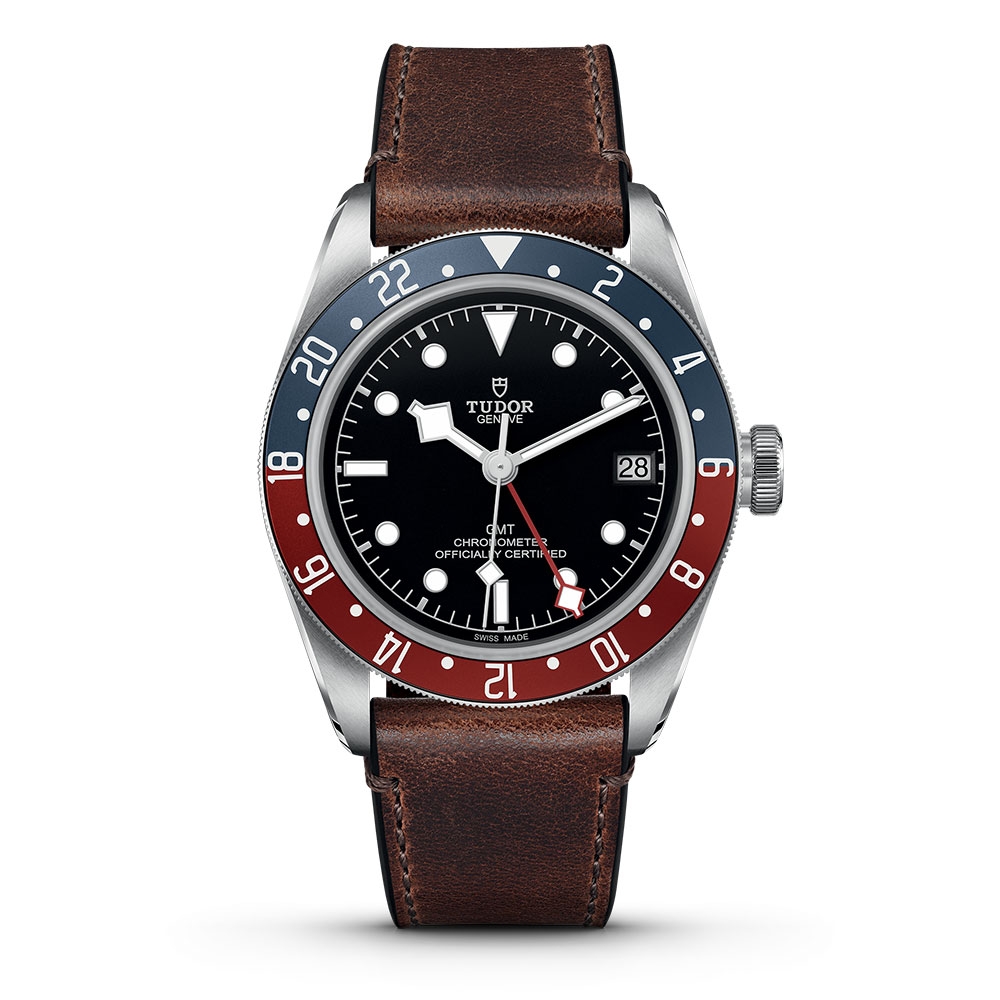 Tudor Black Bay GMT Leather Strap Watch M79830RB