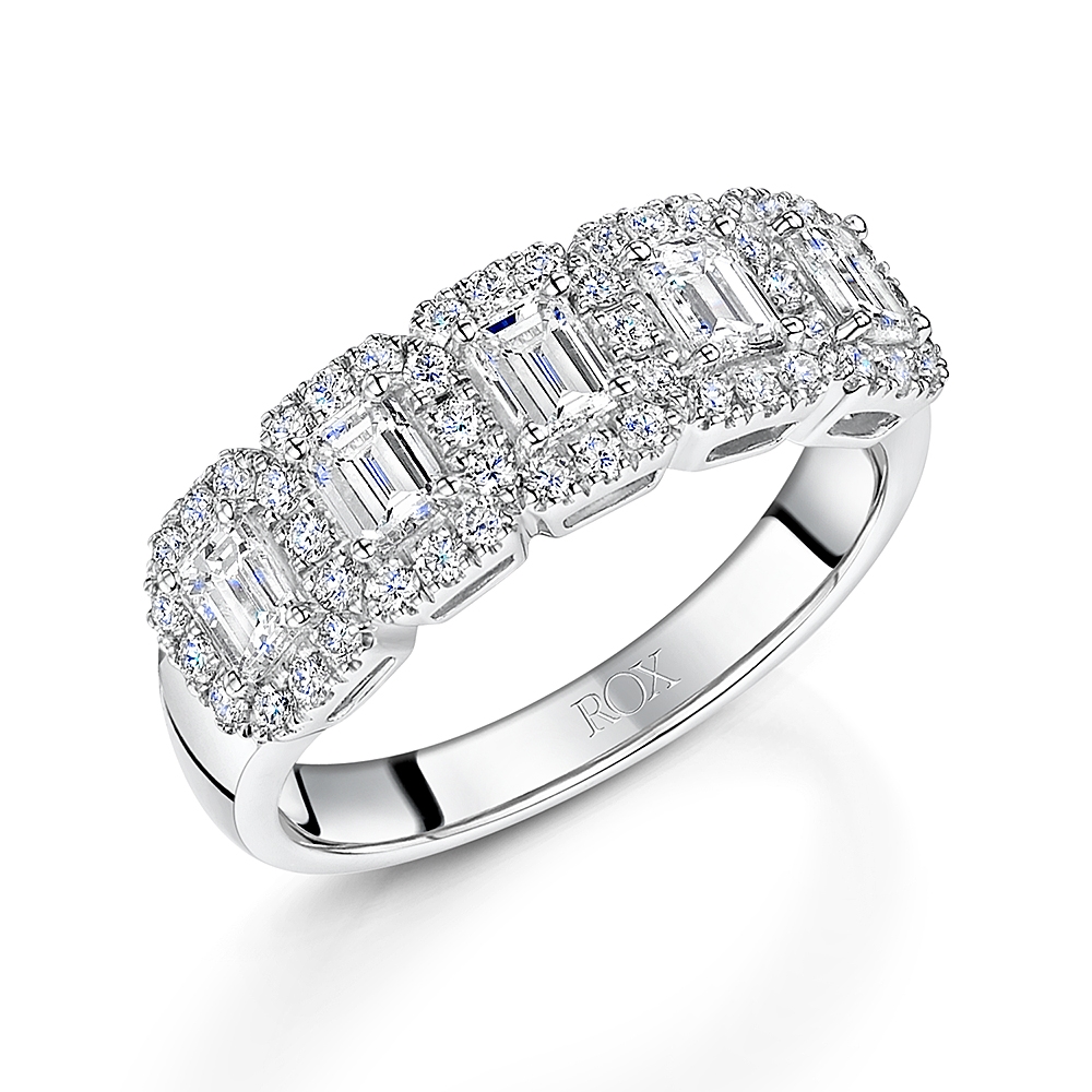 Diamond Emerald Cut Dress Ring 1.36cts