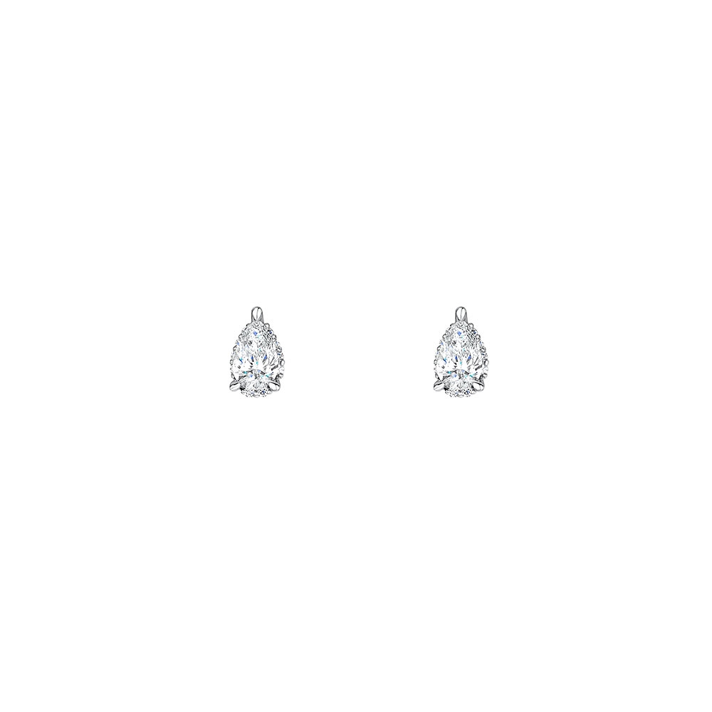 ROX Diamond Halo Pear Earrings 0.46cts
