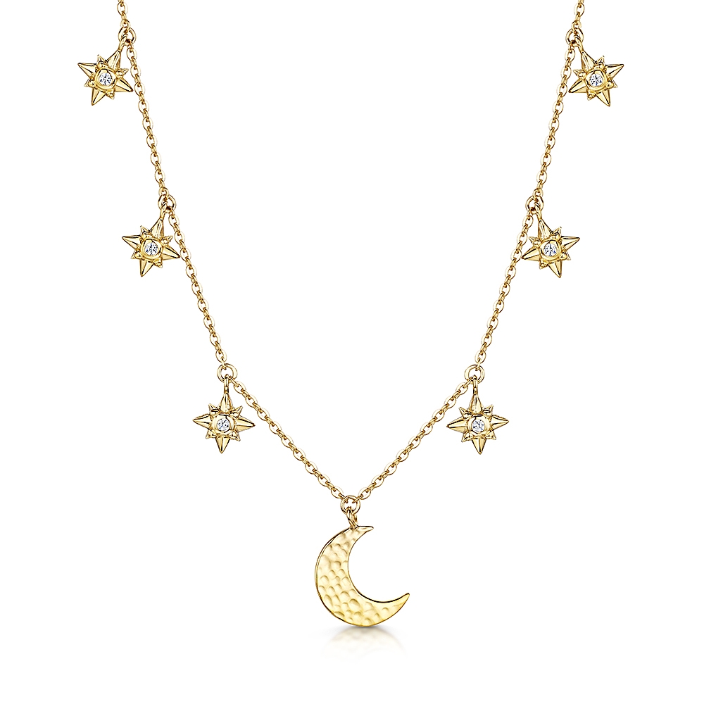 ROX Celestial Gold Vermeil Moon and Star Pendant