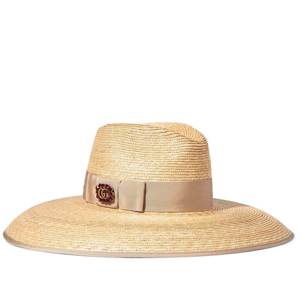 Gucci Embellished Straw Hat
