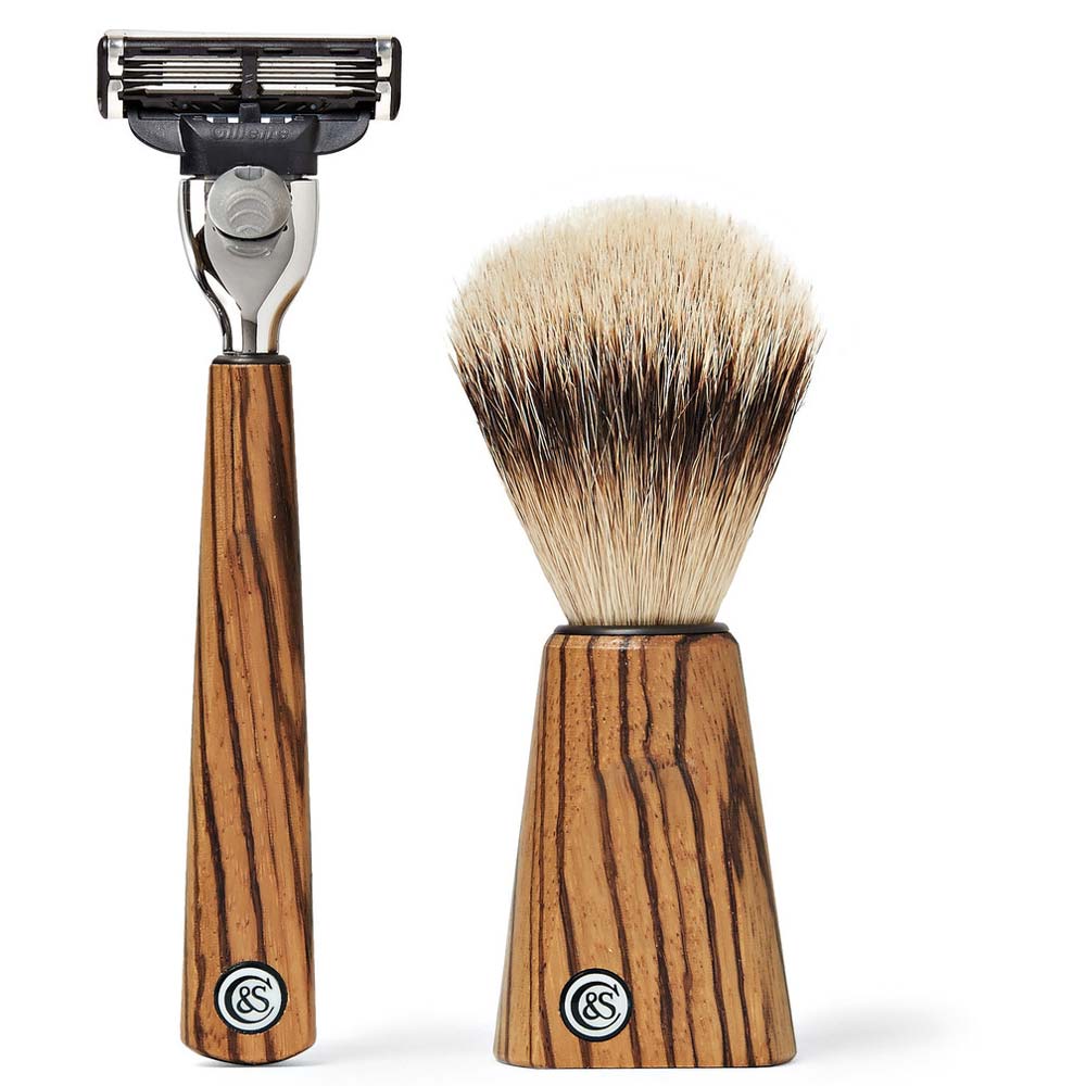 Czech & Speake Zebrano Wood Shaving Set