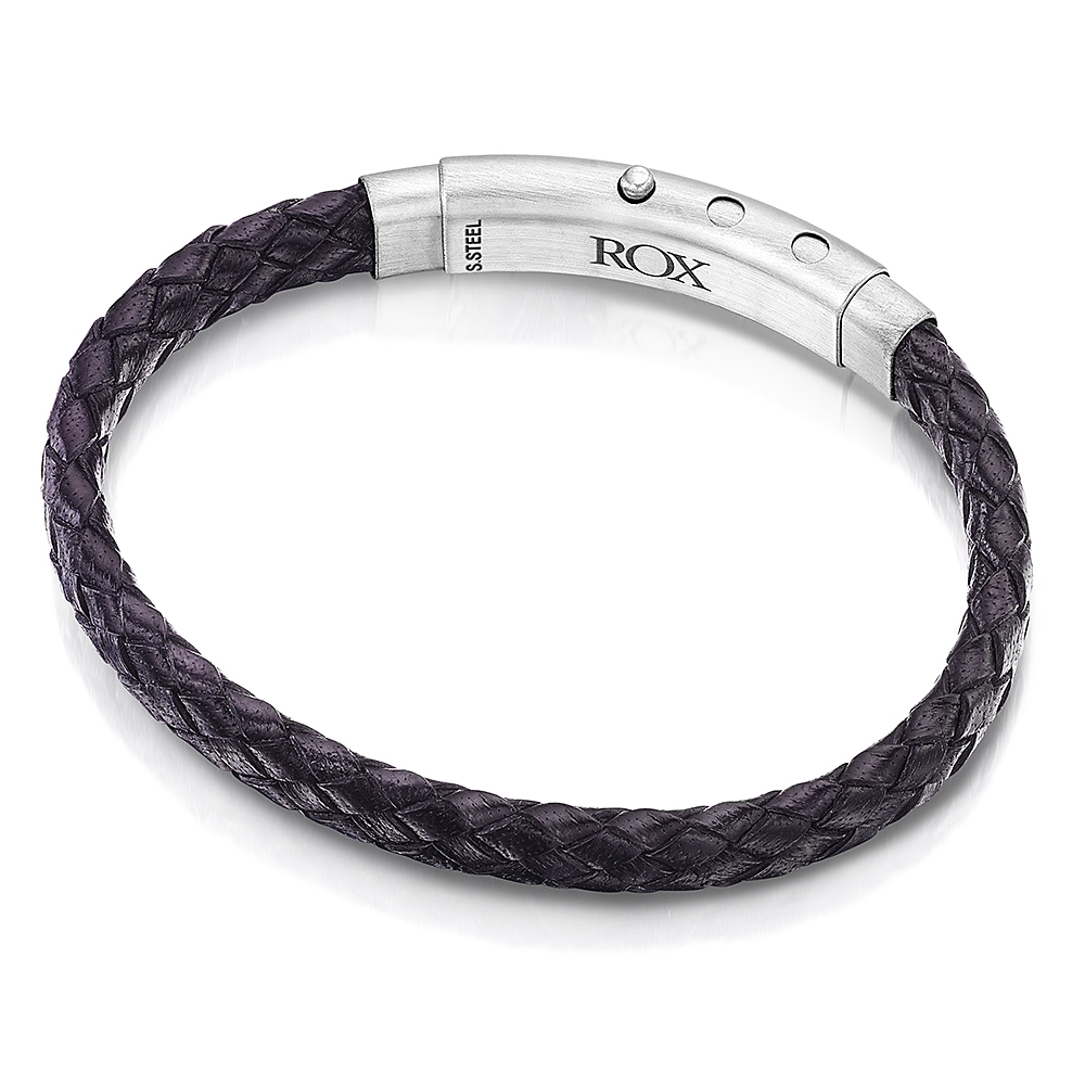 ROX Man Black Woven Leather Bracelet