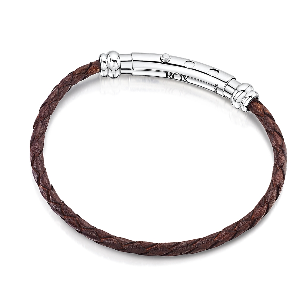 ROX Man Brown Woven Leather Bracelet