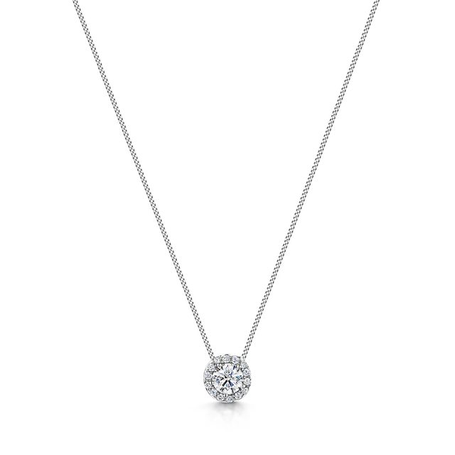 ROX Halo Diamond Necklace 0.37cts