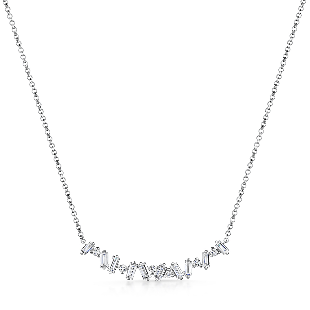 ROX Diamond Bageutte Cut Necklace 0.54cts