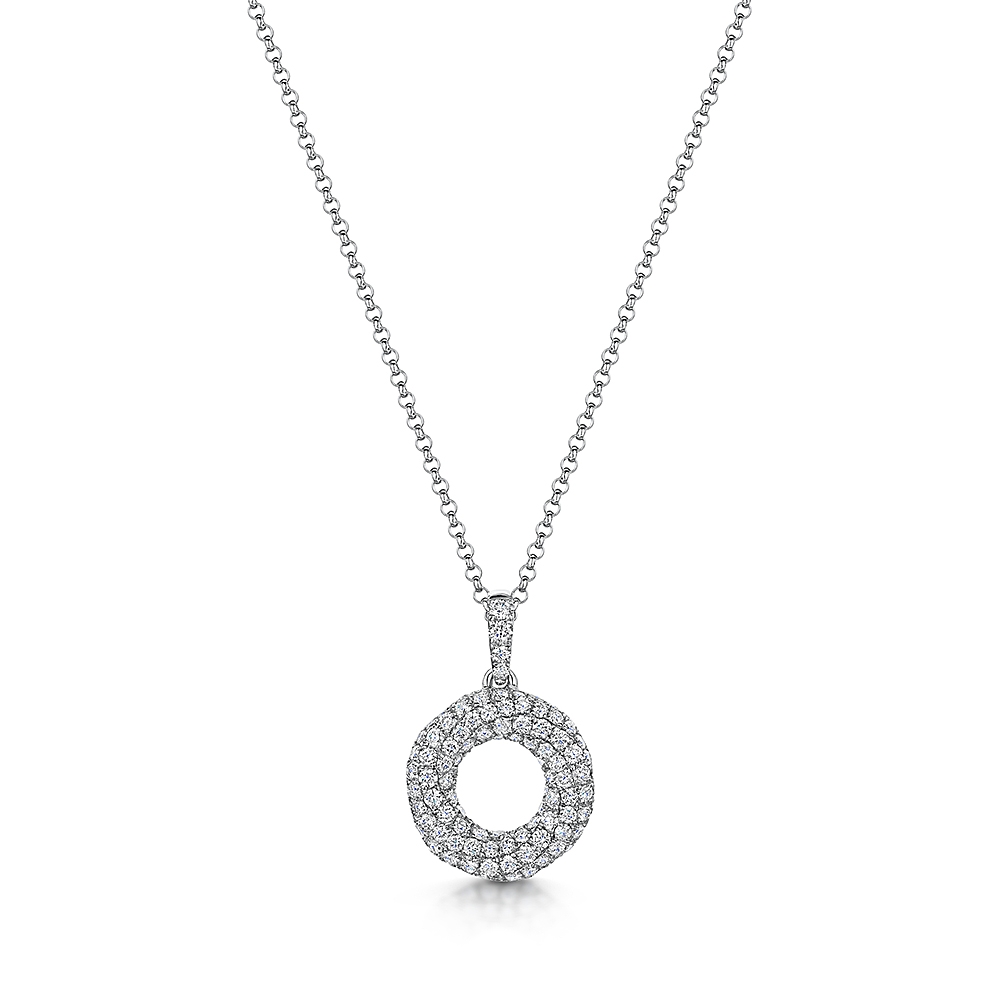 ROX Diamond Pave Circle Pendant 0.54cts