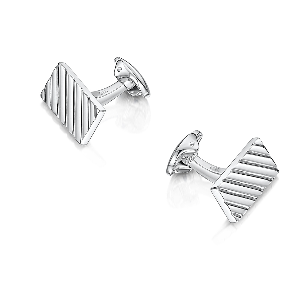 ROX Classic Rectangle Lathed Cufflinks
