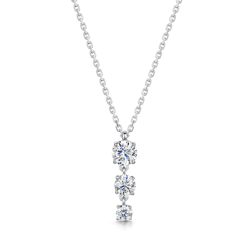 ROX Diamond Drop Trilogy Necklace 0.49cts