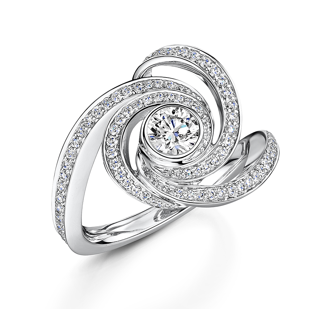 Cosmic Diamond Swirl Dress Ring 1.30cts