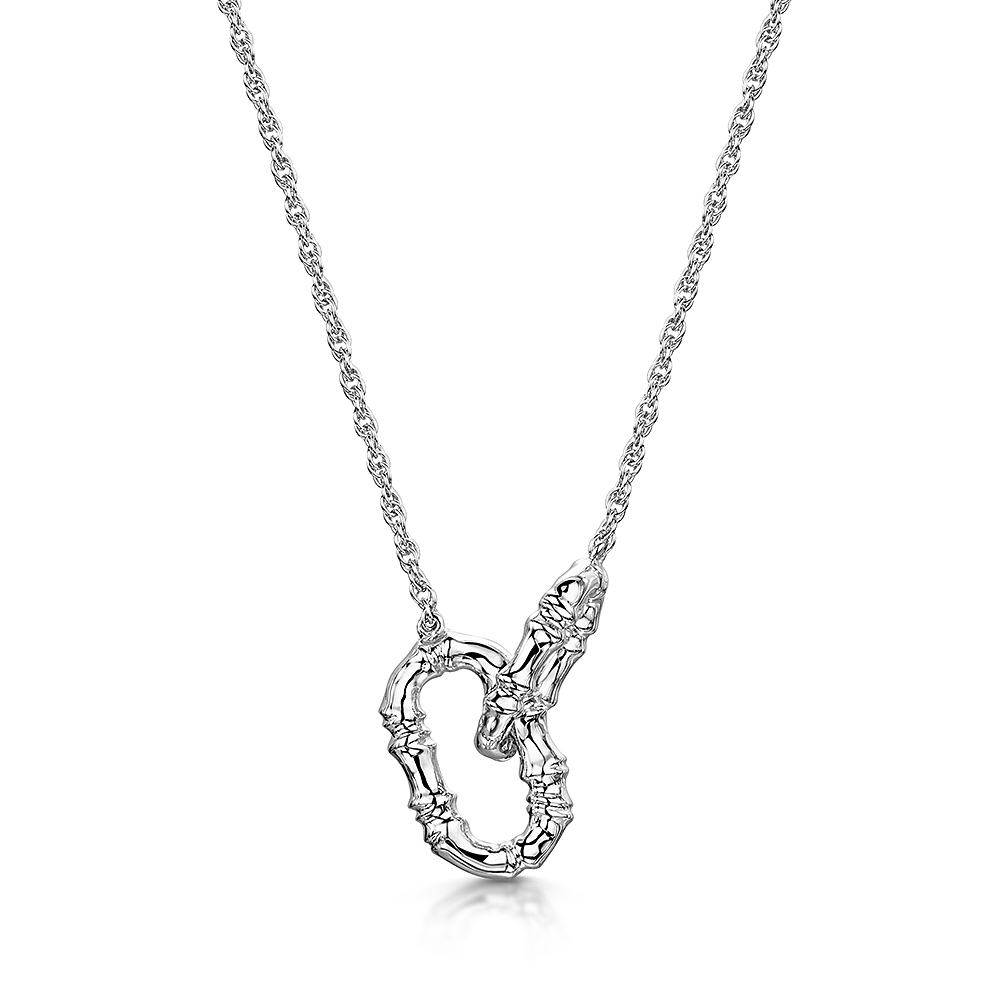 ROX Cane Silver Oval Linked Necklace