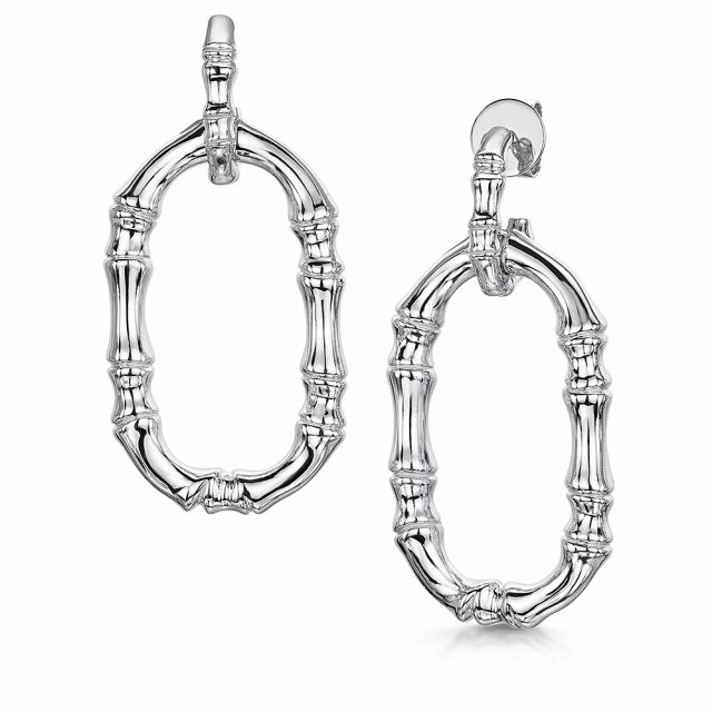 ROX Cane Silver Double Oval Drop Earrings