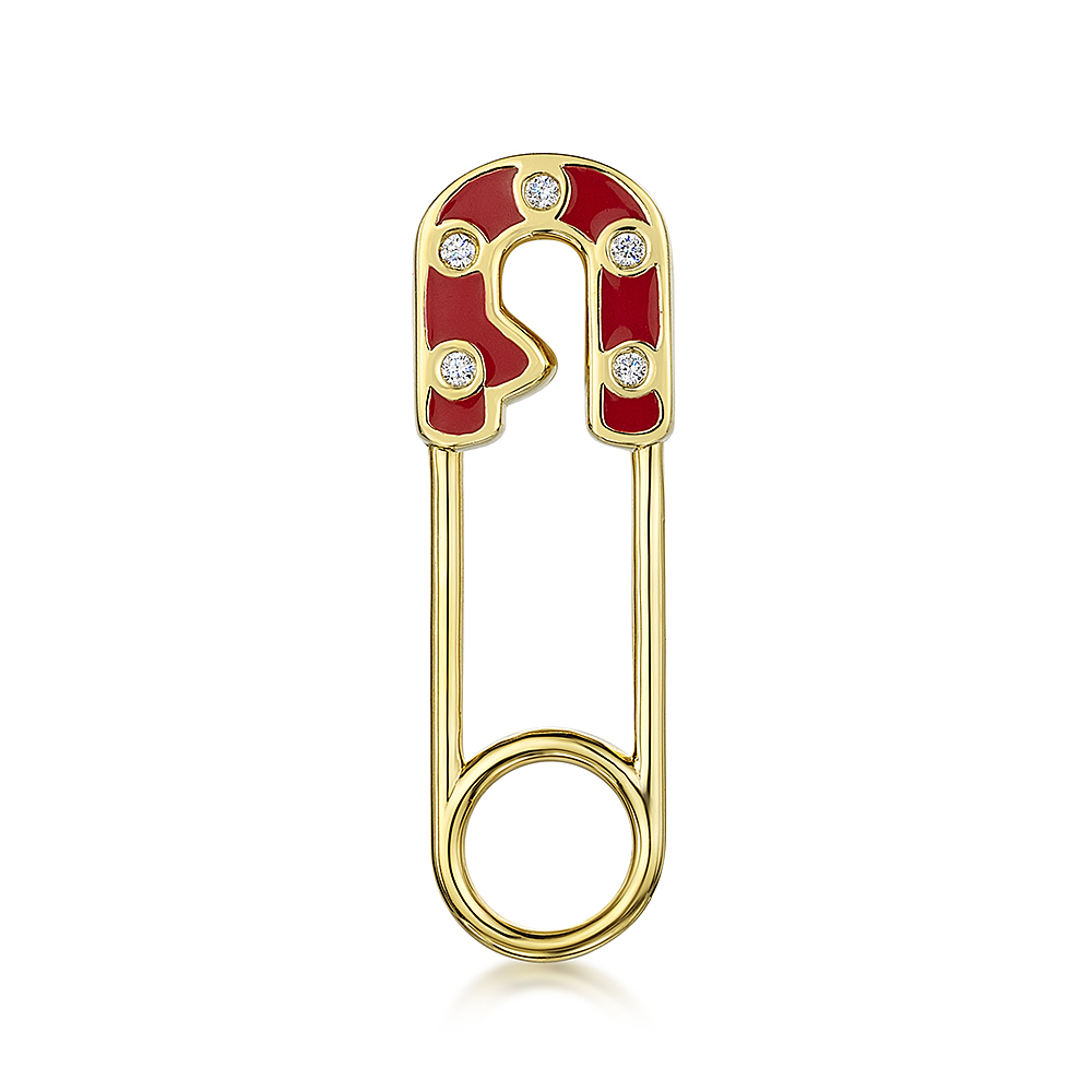 ROX LOX Diamond Red Safety Pin 0.04cts