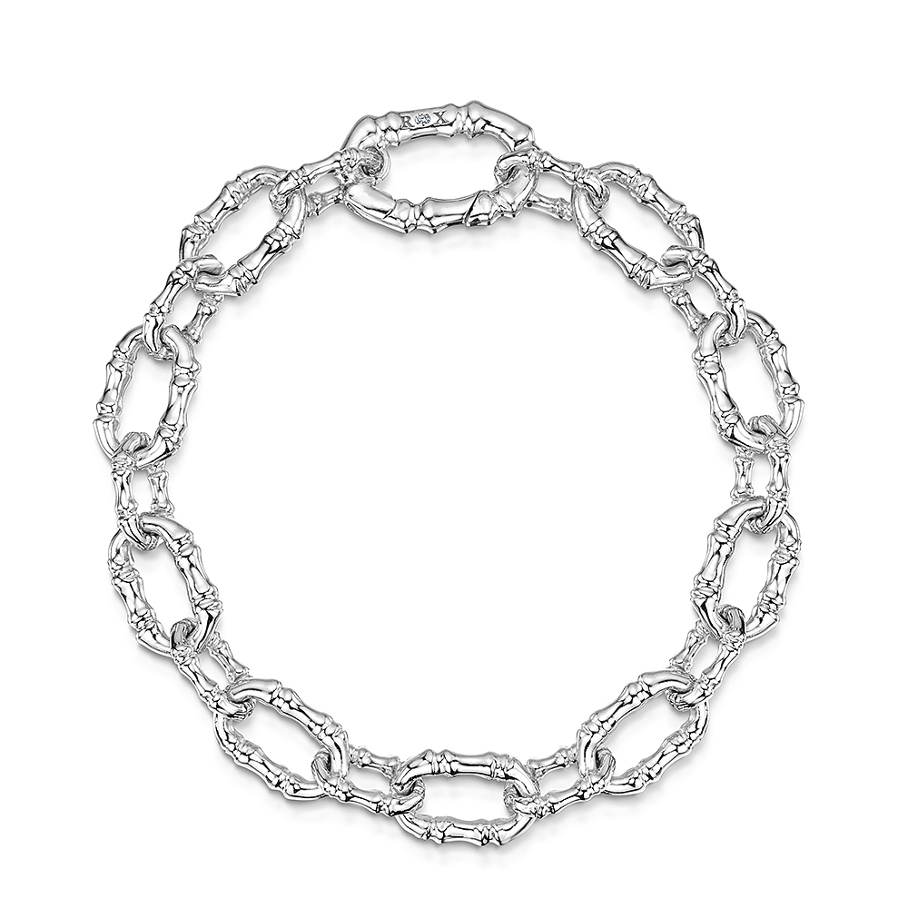 ROX Cane Silver Oval Link Bracelet
