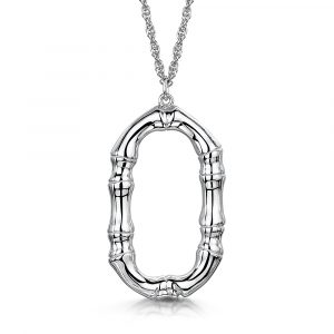 ROX Cane Silver Oval Necklace