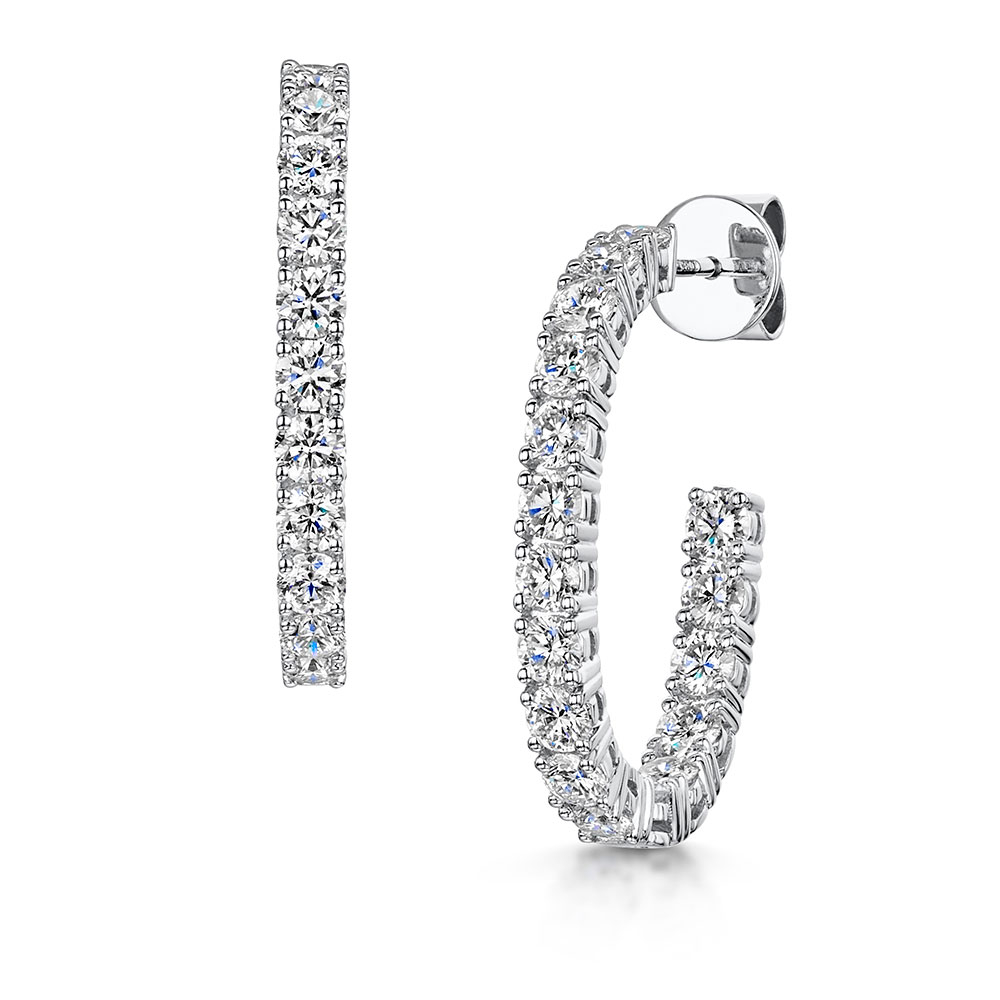 Diamond Hoop Earrings 2.82cts