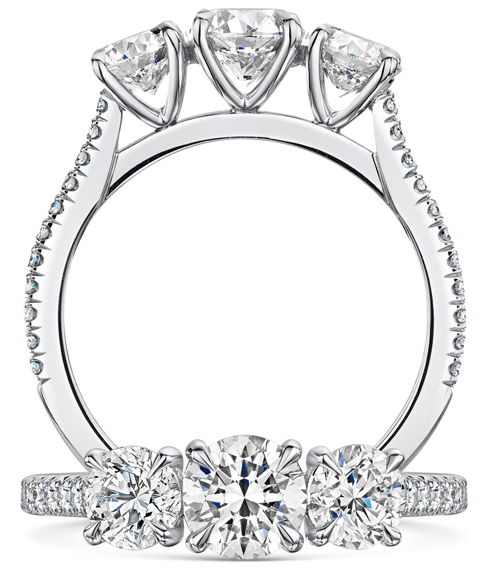 Love Brilliant Cut Diamond Trilogy Ring