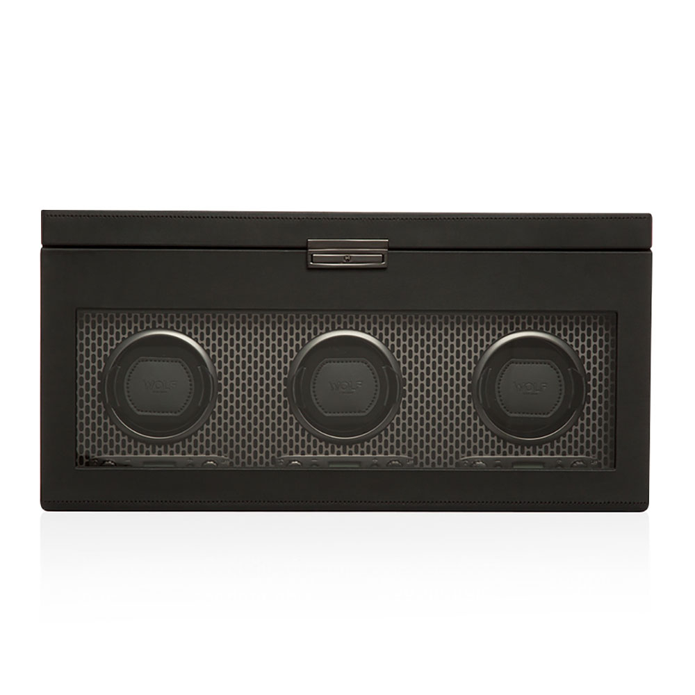 WOLF Axis Triple Watch Winder with Storage