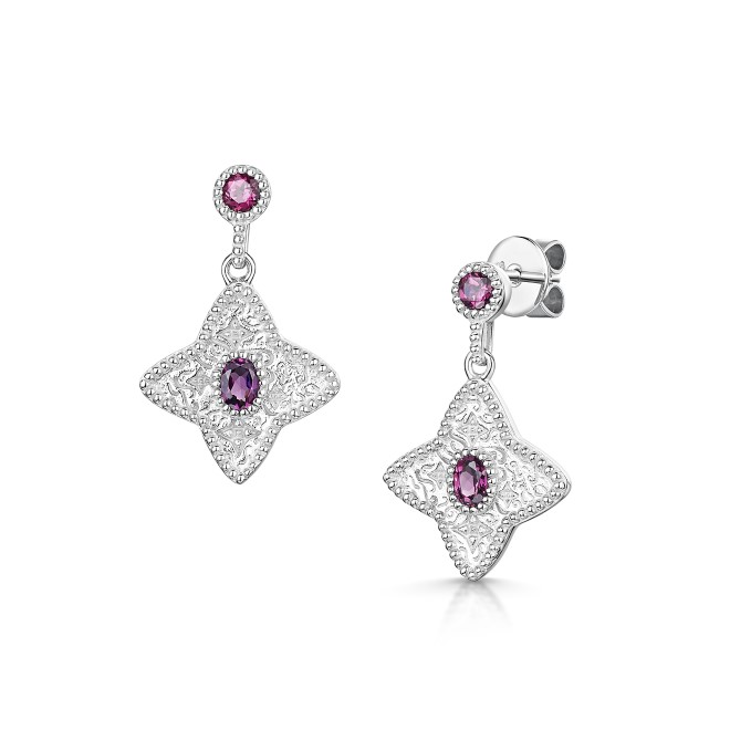 ROX Talisman Pink Rhodolite Garnet Drop Earrings