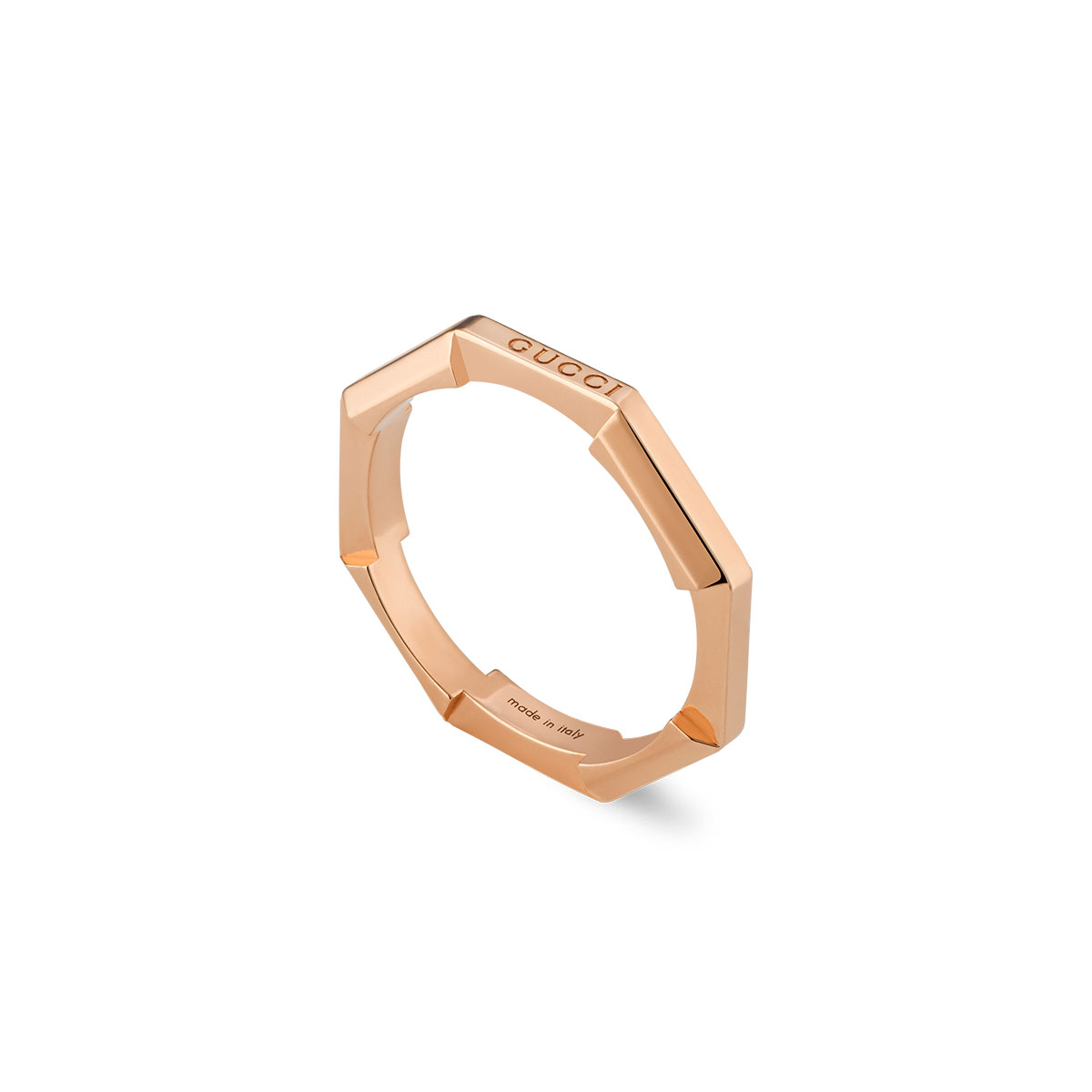 Gucci Link To Love 18ct Rose Gold 3mm Plain Ring