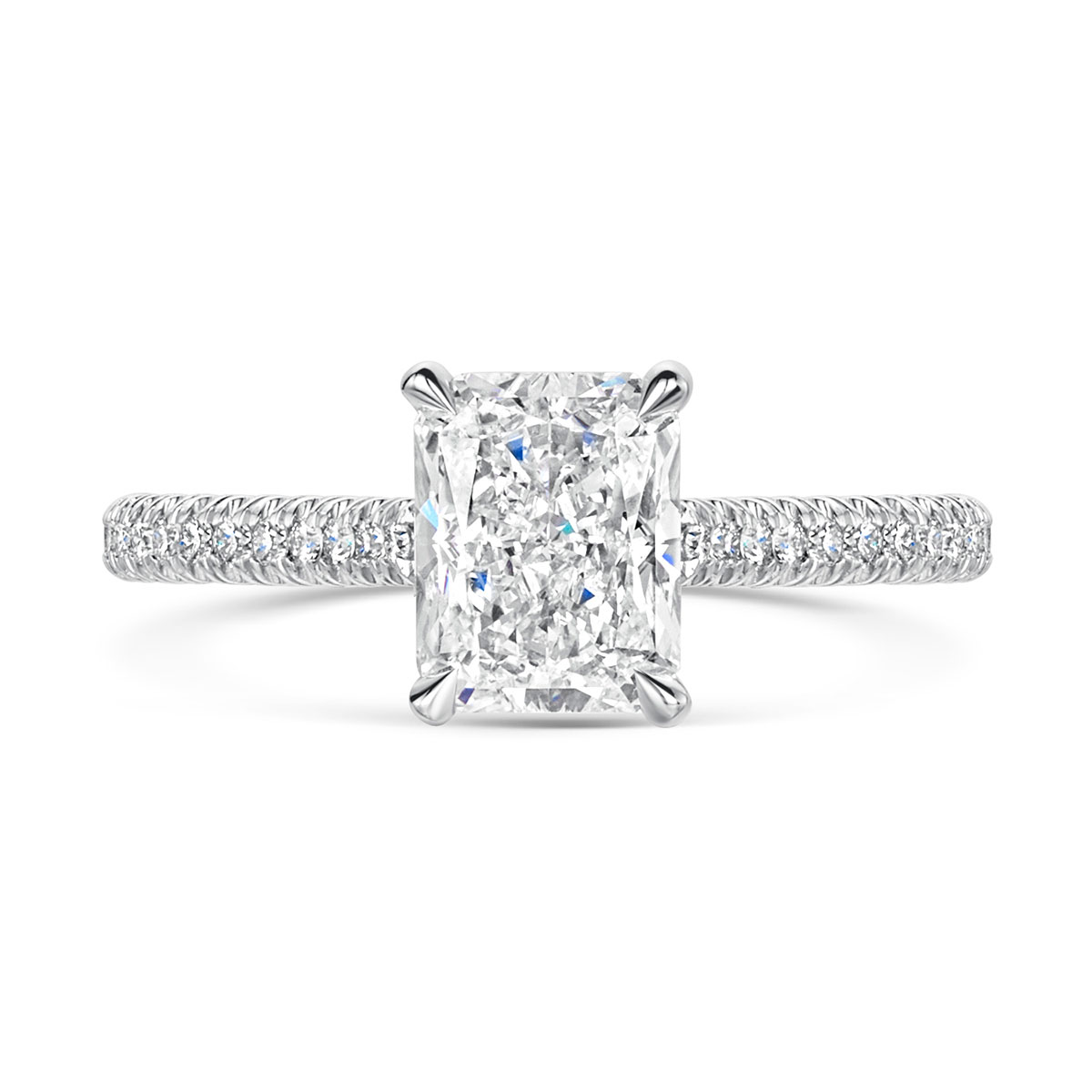 ROX Love Radiant Cut Diamond Ring in Platinum