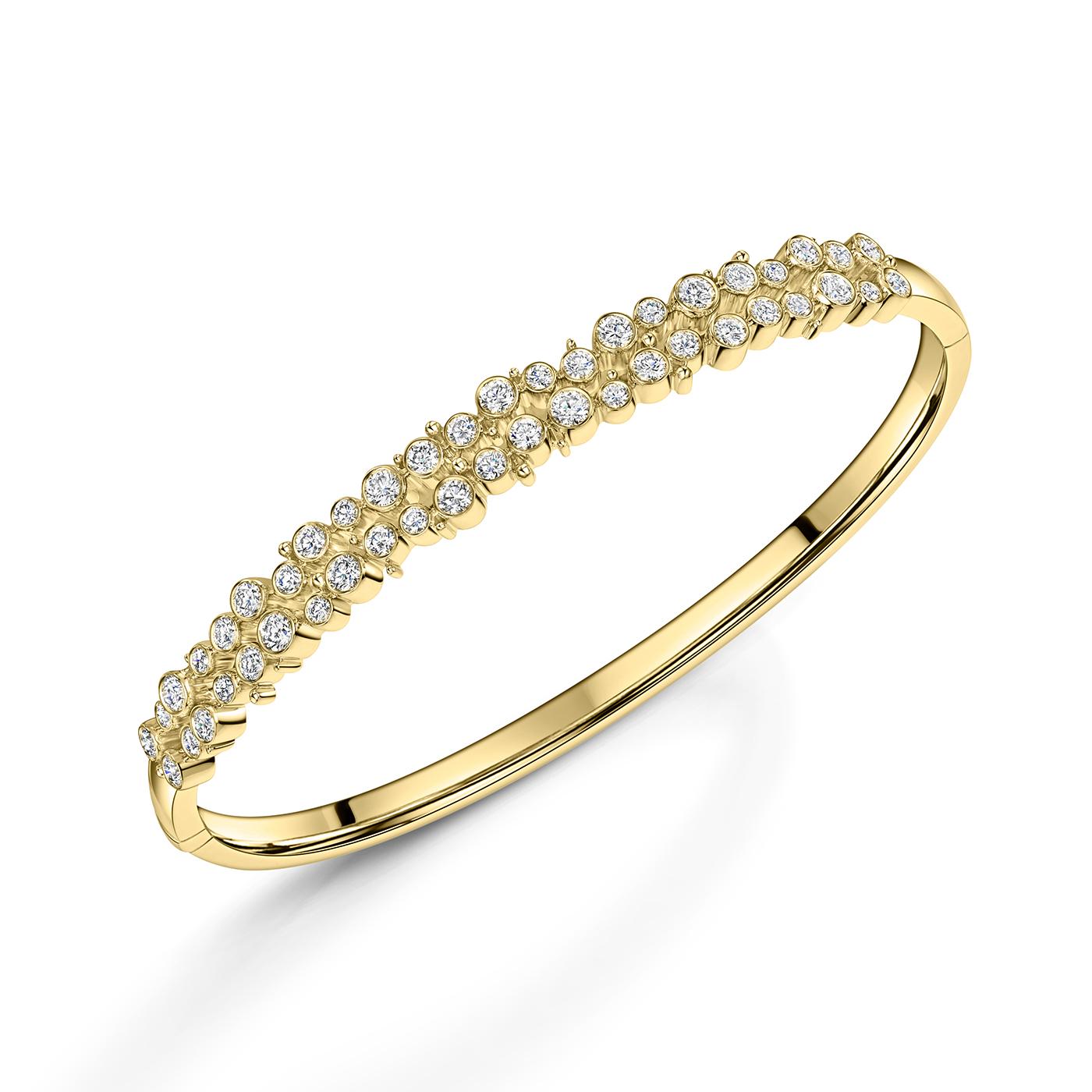 ROX Cascade Diamond Two Row Bangle 1.68cts