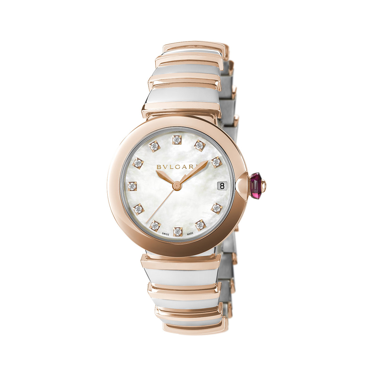 Bulgari Lucea Scaglie Steel and Rose Gold 33mm Watch 102198