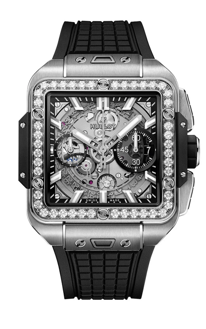 Hublot Square Bang Unico Titanium Diamonds 42mm Watch 821.NX.0170.RX.1204
