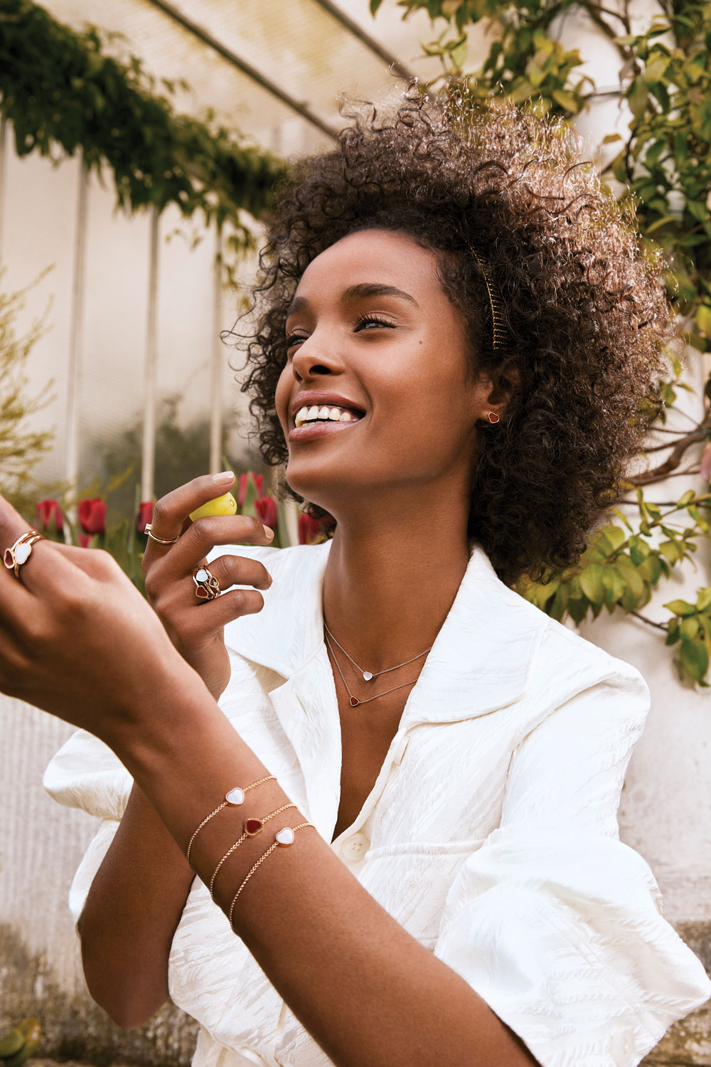 woman wearing chopard jewellery