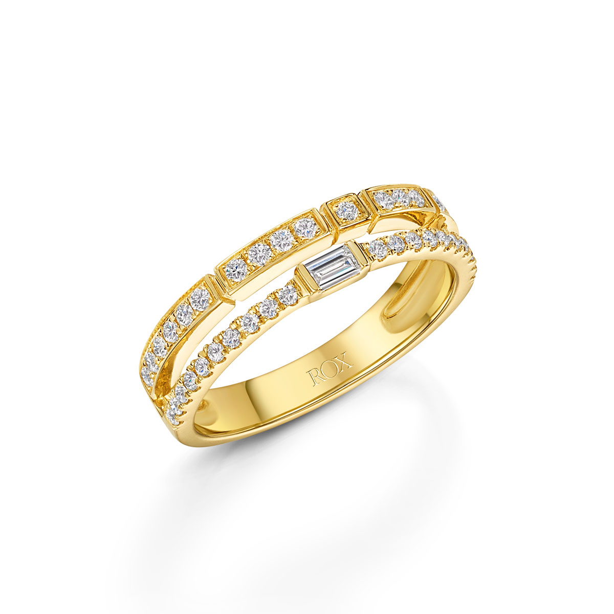 Miss Rox Yellow Gold Stacking Ring 0.35cts