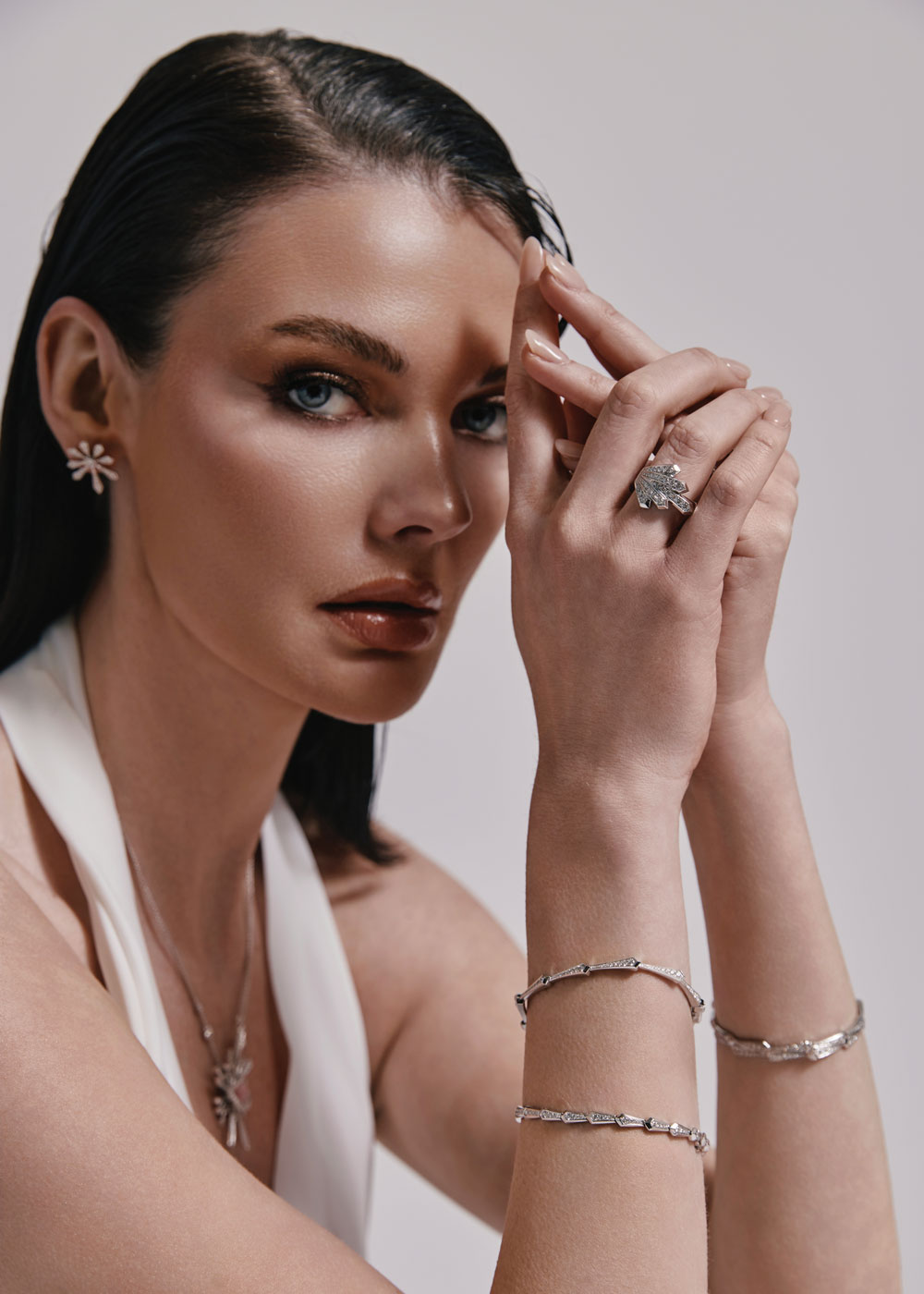 woman wearing ROX cosmic diamond jewellery