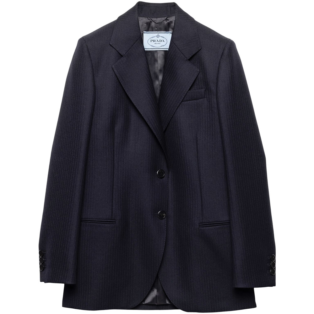 Prada Wool Herringbone Blazer
