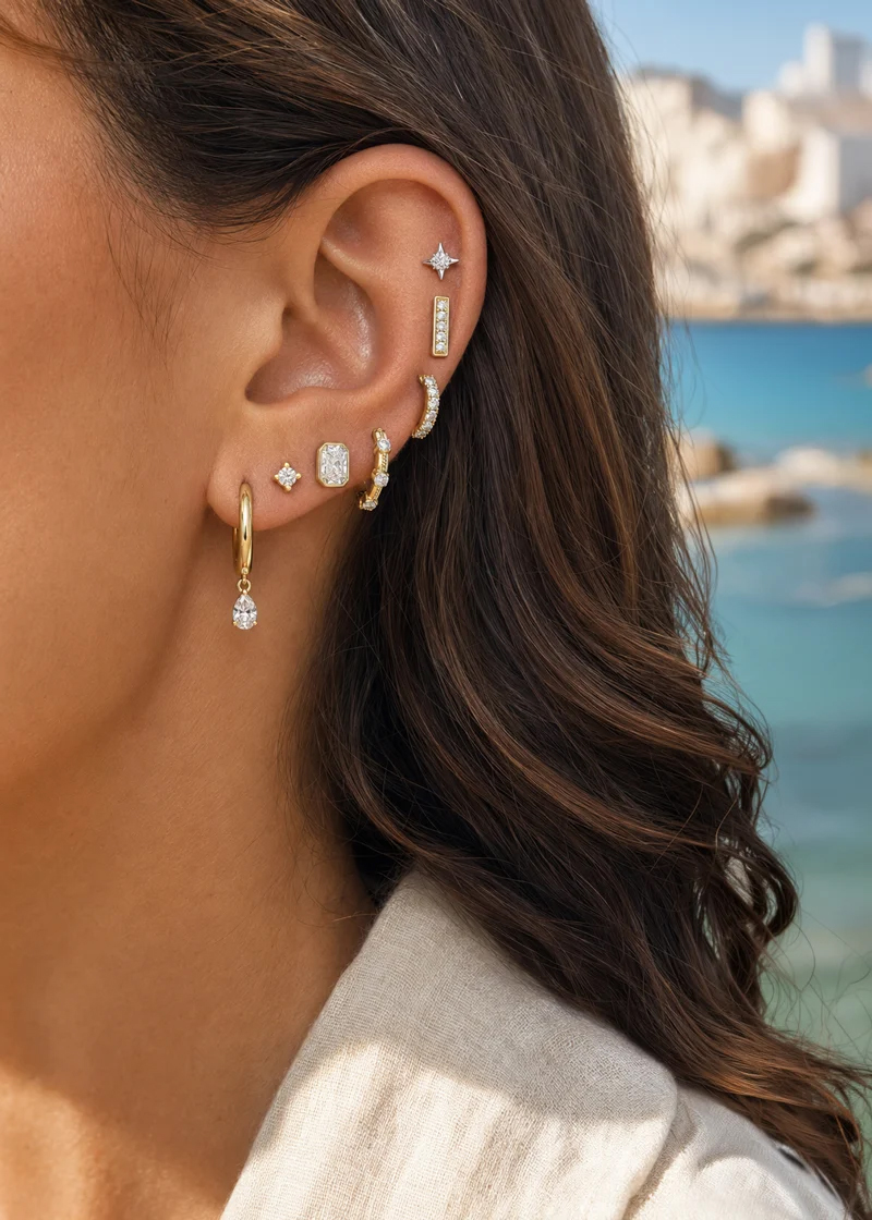 woman wearing ROX stacking jewellery